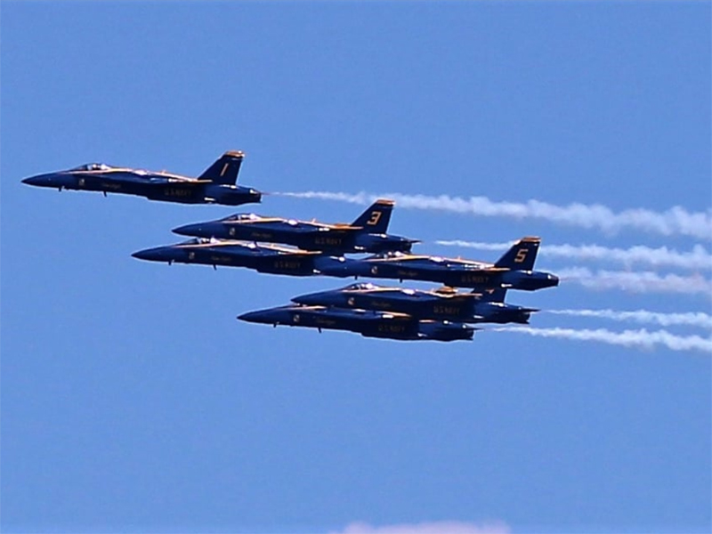 SNAPSHOT - US Navy Blue Angels fly over Detroit